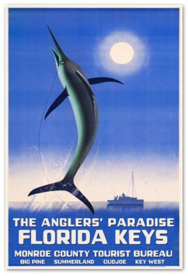 FLORIDA KEYS Travel Print | Key West Summerland Cudjoe Big Pine | Fishing Poster