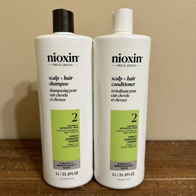 Nioxin Pro Clinical 2  Scalp + Hair Shampoo and Conditioner Duo 33.8 oz each
