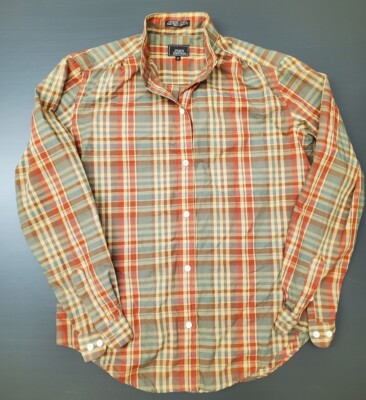 Vintage John Henry Womens Sz 6 Green Red Multicolor Plaid Button Up L/S Top