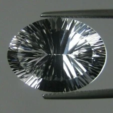 DIAMOND QUARTZ 9.25 x 7.25 MM OVAL CONCAVE CUT ALL NATURAL F-2971