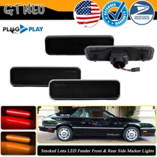 4PCS Smoked LED Front + Rear Side Marker Lights For 1982-1987 Plymouth Turismo