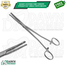 Heaney Hysterectomy Forceps Straight 8.5" Single Tooth OB/GYN Inst German Grade