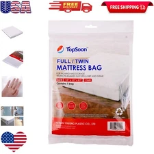 Premium Clear Mattress Disposal Bag 54" x 87" - Protects Against Dirt & Dust