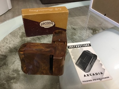 🌈 Visore folding vintage in bachelite per diapositive Arcadia Commander - Photo 3/6