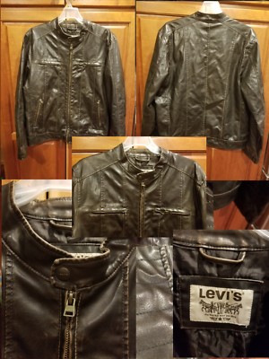 (Size M) LEVIS CAFE RACER Moto MOTORCYCLE JACKET Distressed Red Tab