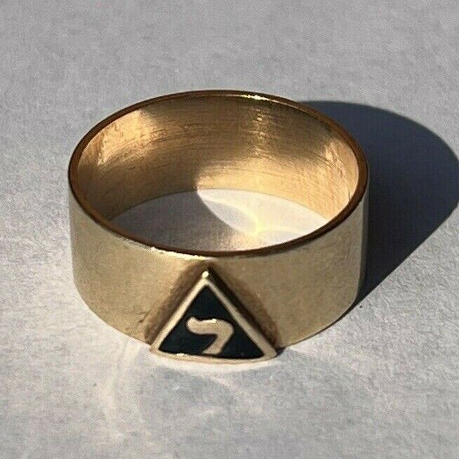 Vintage Scottish Rite Ring 10k Gold Size 8 Masonic 14th Degree Band Lowell