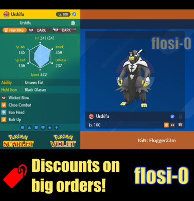 6IV Urshifu Single Strike Pokemon Scarlet and Violet