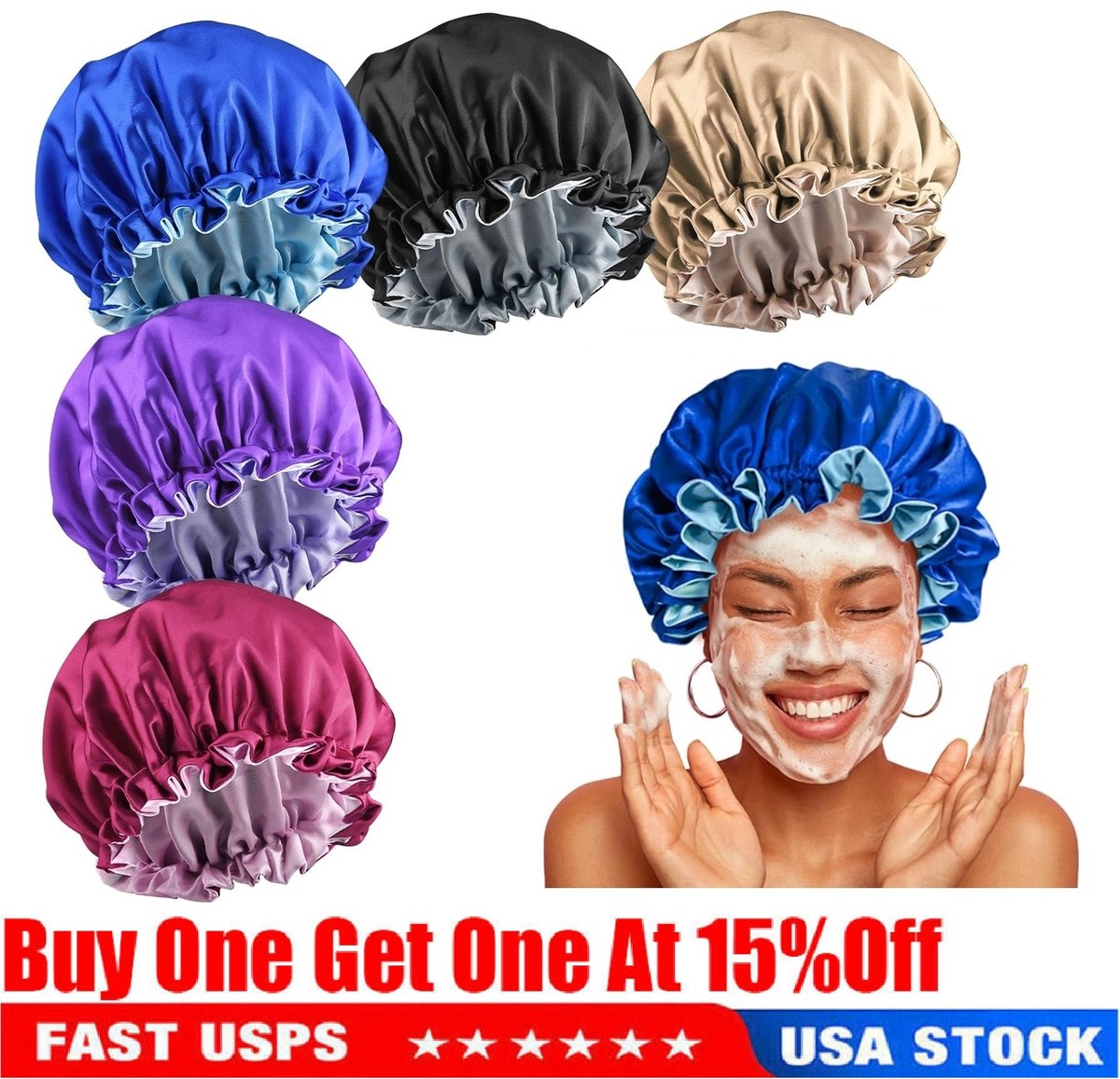 For Sleeping Bounce Curl Reversible Satin Hair Bonnet Satin Hair