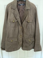 Marina Rinaldi Womens Jacket Size 23 Dark Brown Leather