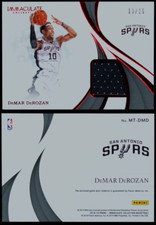 2018-19 Panini Immaculate DeMar DeRozan Game Used Materials 13/25 Spurs NBA