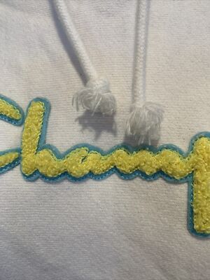 Champion Reverse Weave Hoodie W/ 1919 Patch XS White Multi Neon