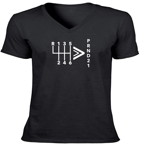 Manual Automatic Tee V-Neck T-Shirt Unisex Print Shirt Gift Stick Shift Car - Picture 5 of 19