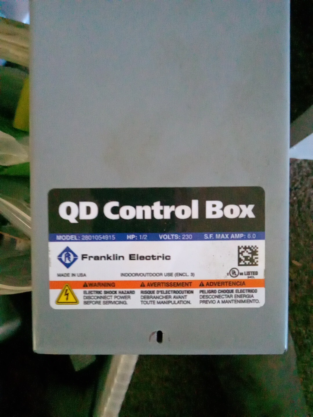 Franklin Electric QD Control Box 2801054915 230V 1/2 HP Submersible
