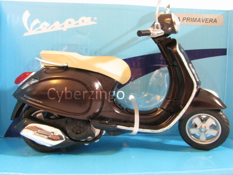 Vespa Primavera 1/12 Scale Brown Diecast Scooter Model NewRay - Image 2 of 4
