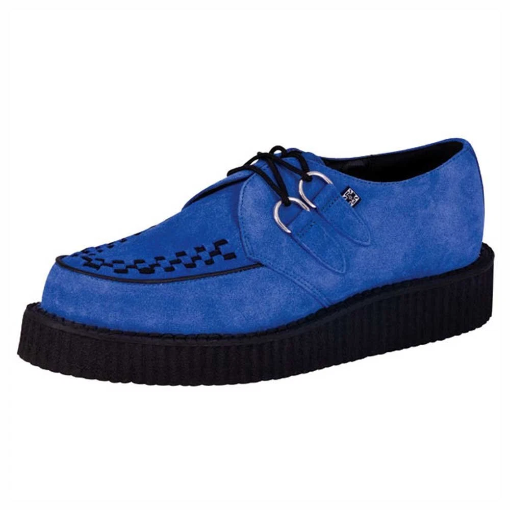 T.U.K. A8282 Tuk Shoes Mondo Lo Sole Creepers Electric Blue Suede Brothel