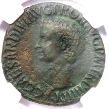 Gaius Caligula AE As Copper Roman Coin 37-41 AD - Certified NGC VF - Rare!
