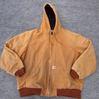 VTG Carhartt J140 BRN Men's Loose Fit Duck Insulated Lined Jacket XXL Tall USA
