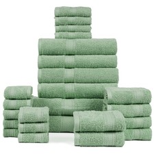 - 100 Cotton 24 Piece Bath Towels Set For Bathroom- 24 Pc - Dry