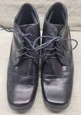Womens MOOTSIES TOOTSIES Lace Up Chunky Heeled Shoe Size 7M Black Leather Ladies