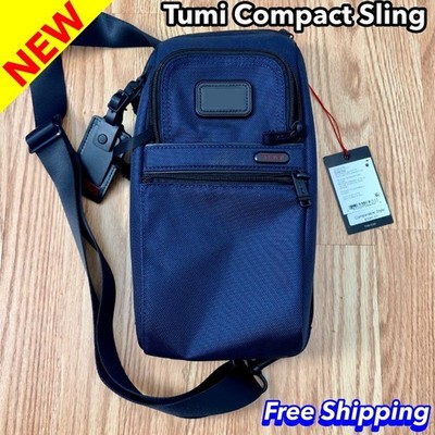 New Tumi Mens Compact Sling Backpack Bag Blue 3 Zip Pockets Alpha NWT FREE SHIP