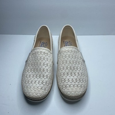 Bobs / Skechers Memory Foam Lace Flats White Women's Size 9 Slip On Casual