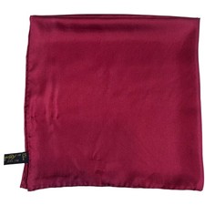 Ashear Silk Pocket Square Hand Rolled Edge Mens 19"x19" Solid Burgundy Red