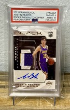 2021 Panini BLACK Austin Reaves Rookie RC RPA MEM. Auto # /15 COPPER PSA 8