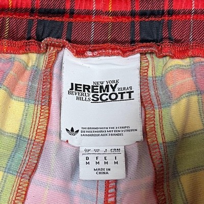 adidas x JEREMY SCOTT Red Check Pants Regular Size M Unisex Adults
