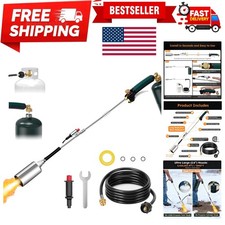 Propane Torch Weed Burner Ice Snow Melting Torch, 40 Inch Long with 10FT Hose...