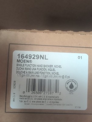 Moen 164929NL Handheld Showerhead Nickel