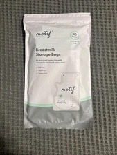 Motif Breast Milk Storage Bags 40 Count, Leak-Proof, Freezer-Safe