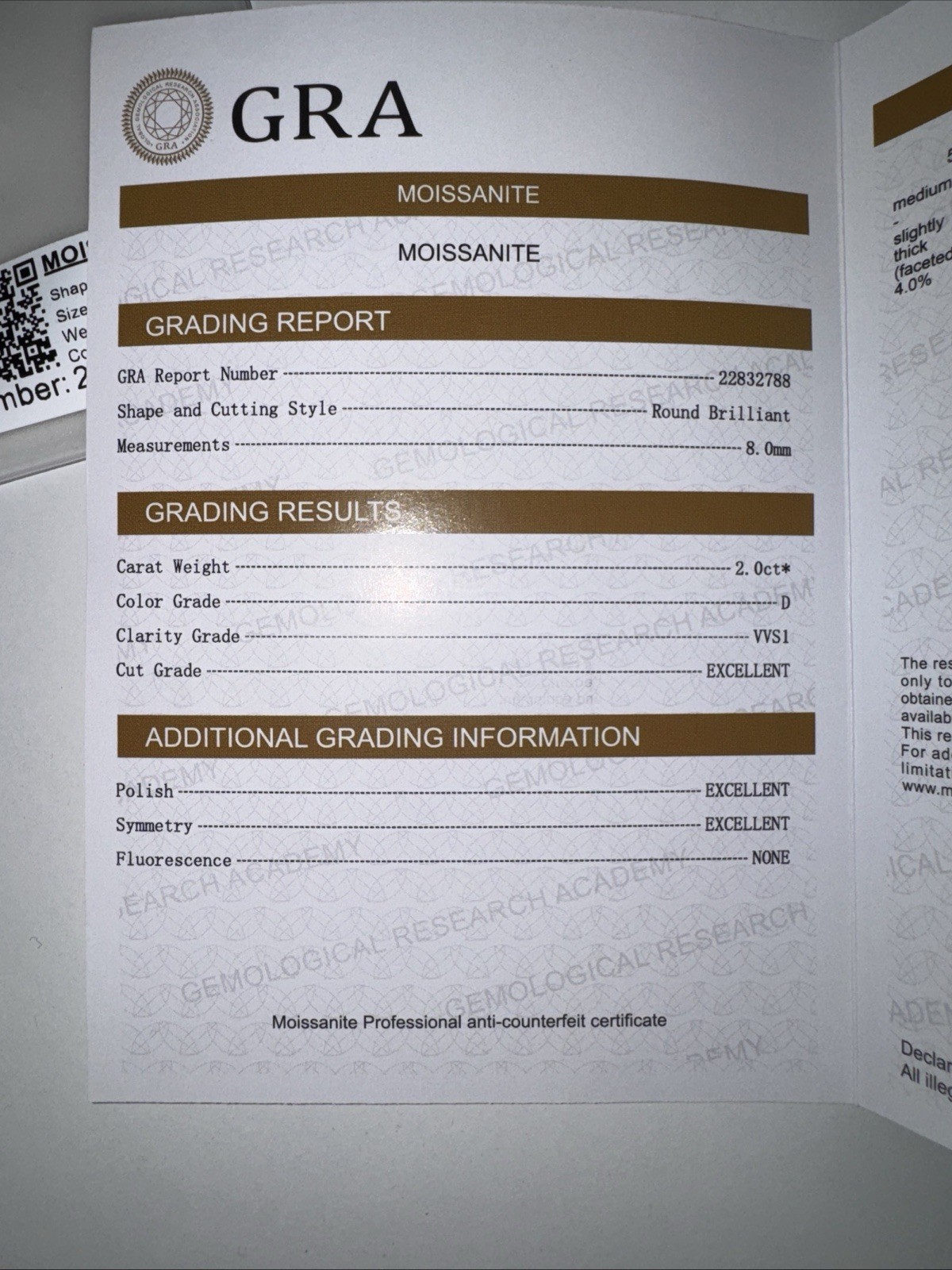 1:1 Moissanite earings 2.0 carat with Certificate and with Gra Grading view 5
