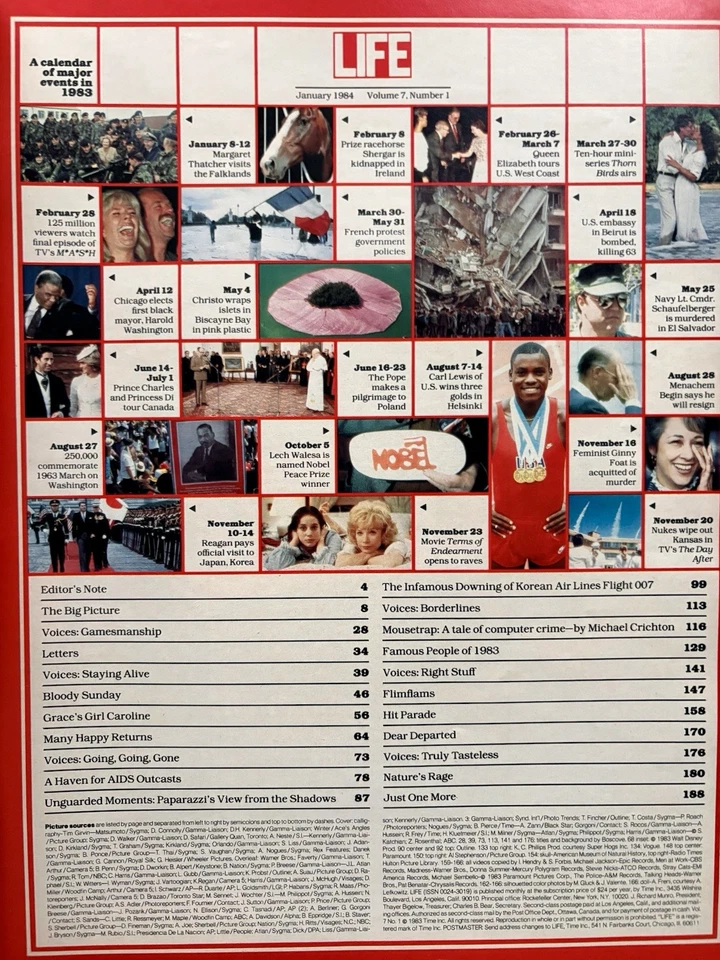 Life Magazine, Jan 1983, Vol 6, No. 1: Special Issue 1982 The Year In Pictures - Image 3 of 4