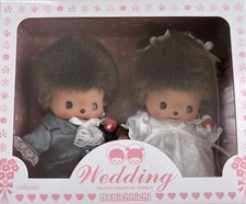 Bebichicchi Wedding Set Monchhichi Sekiguchi Plush Doll Japan F/S Rare Boy Girl