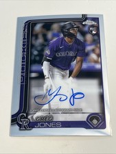 2025 Topps Chrome Greg Jones On Card Auto Rookie Card #RA-GJ Colorado Rockies RC. rookie card picture
