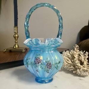 Fenton Hand Painted Basket | eBay