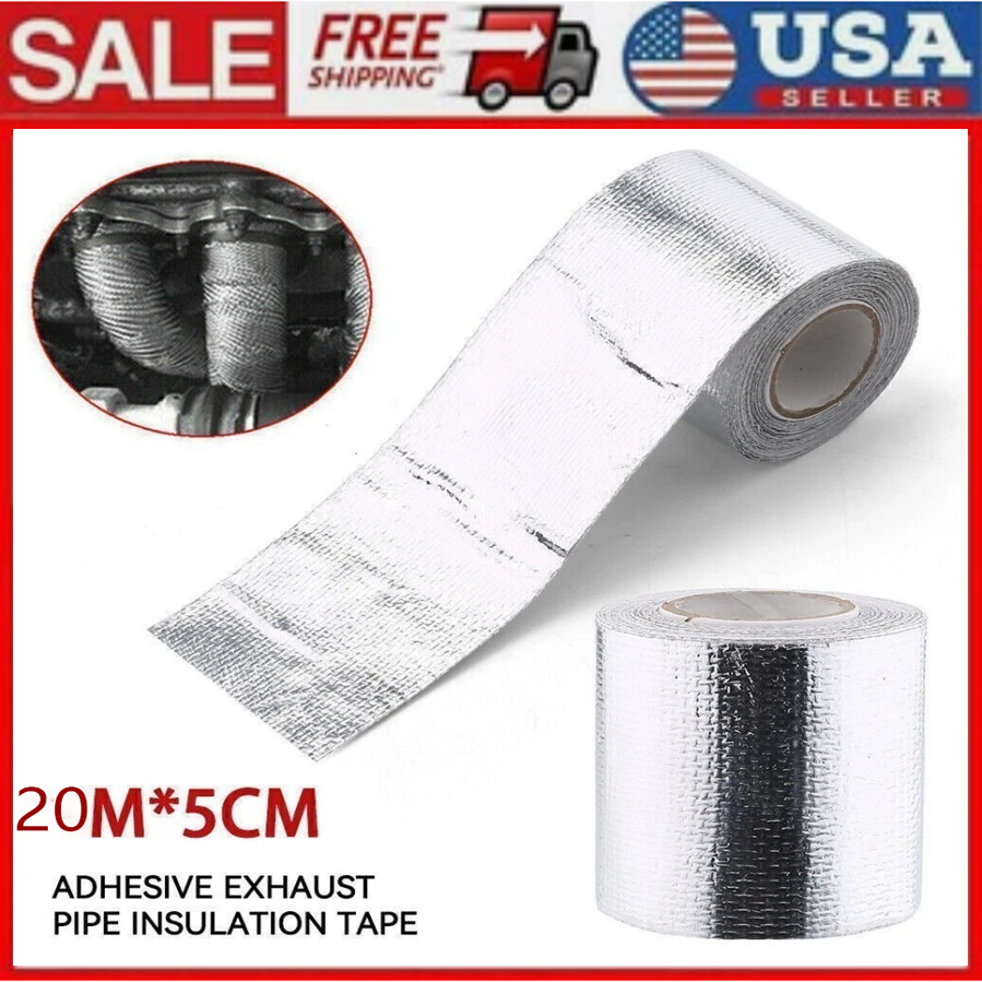 2" x 65' Adhesive Exhaust Header Pipe Wrap Heat Shield Tape Exhaust Heat