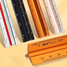 Triangular Ruler - 30cm Metal Plastic Scale for Drafting Engineers