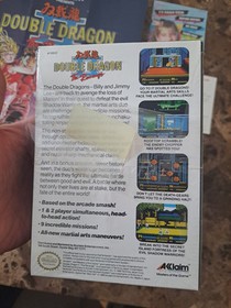 NES Double Dragon 2 The Revenge Box con poster raro strizzacervelli, inserto e scheda reg!