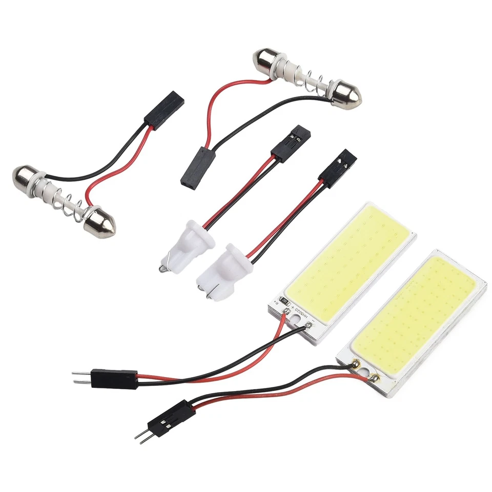 Car Panel Lamp COB LED Panels Interior LED Light Bulbs Map Set With Adapters - Image 4 of 4