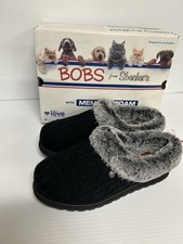 Skechers Bobs Women's Keepsakes Ice Angel Slippers Black WIDE Size 8 NIB