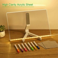 LED Note Board with Colors, DIY Acrylic Dry Erase Board with Light, Glowing Acry