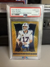 2023 Panini Select Select Anniversary Josh Allen #ANV-JAL Gold Prizm /10 PSA 9