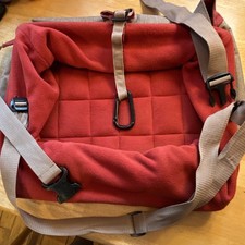 Kurgo Red and Tan Fabric Dog Carrier Handbag Tote Small with Straps and Buckles