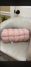 Pink Cotton Cylindrical Bolster Pillow Decorative Indoor Bedroom Living Room