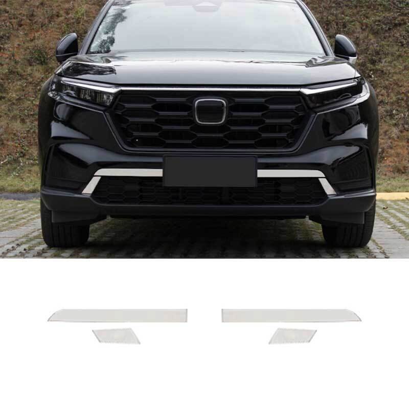 For Honda CRV CR-V 2023-2026 Steel Chrome Front Bumper Grille Lower Strips 4p