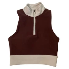 Wilo the Label Zip High Neck Bra Tank Top S Athleisure Loungewear Intimates