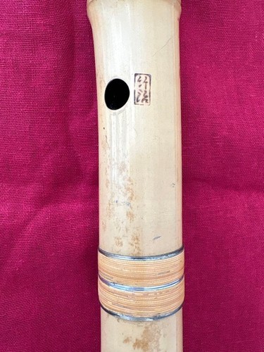 Takeji Shakuhachi Silver ThreeLine Bamboo 60 5cm Kinko Ryu Authentic