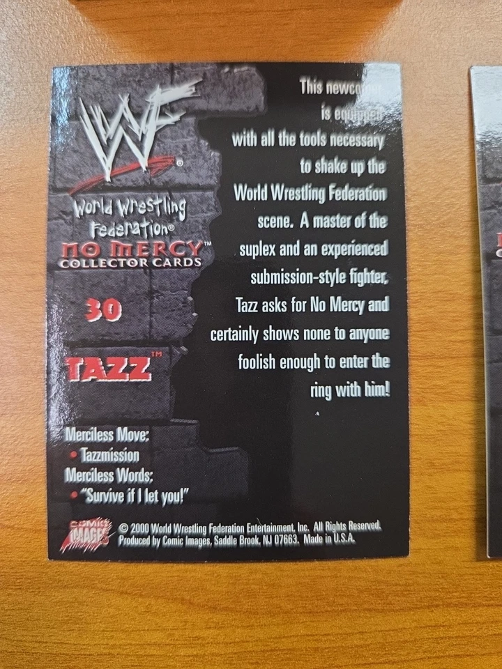 2000 Imágenes de cómic WWF No Mercy Foil Juego de 3 tarjetas de novato WWE faltan 17 51 61 Foto 3 de 4