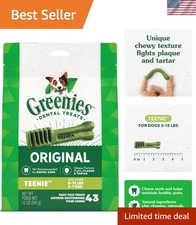 Greenies  Teenie Dental Dog Treats, 43 Count, 12 Oz for Fresh Breath